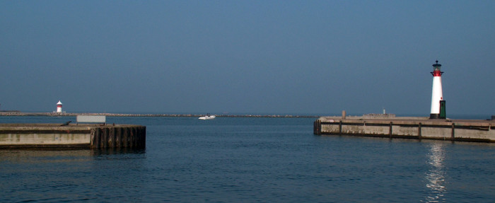 old harbour light and pier light Assens