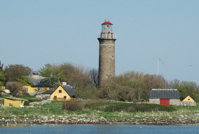 old and new lighthouse Hirsholm
