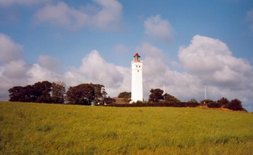lighthouse Kjelds Nor from the beach