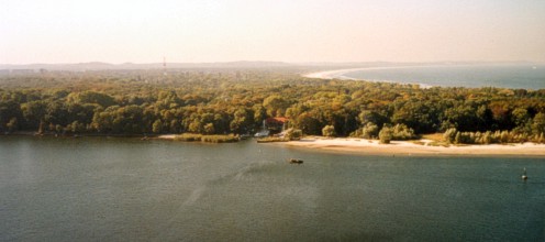 view from lighthouse Świnoujście to the west