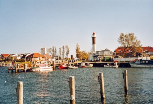 lighthouse Timmendorf with harbour