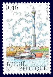 stamp lighthouse Oostende